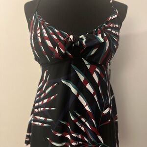 Magic Suit Multicolor Abstract Pattern Tankini tie front adjustable straps